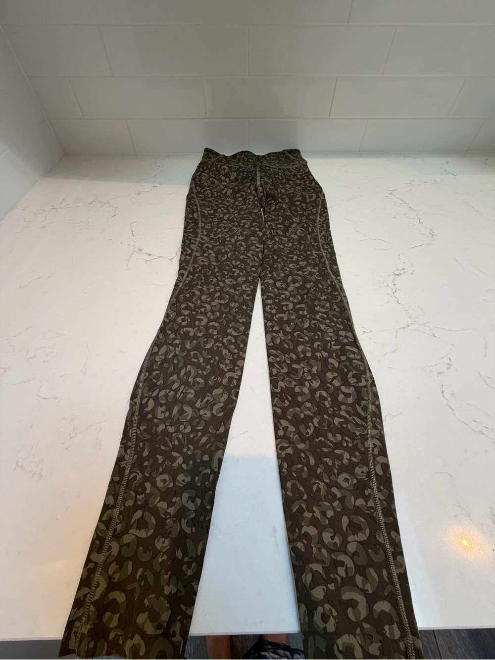 lululemon athletica Olive Green Patterned Womens Leggings